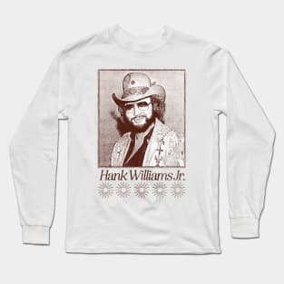 Hank Williams Jr -------- Vintage Style Long Sleeve T-Shirt